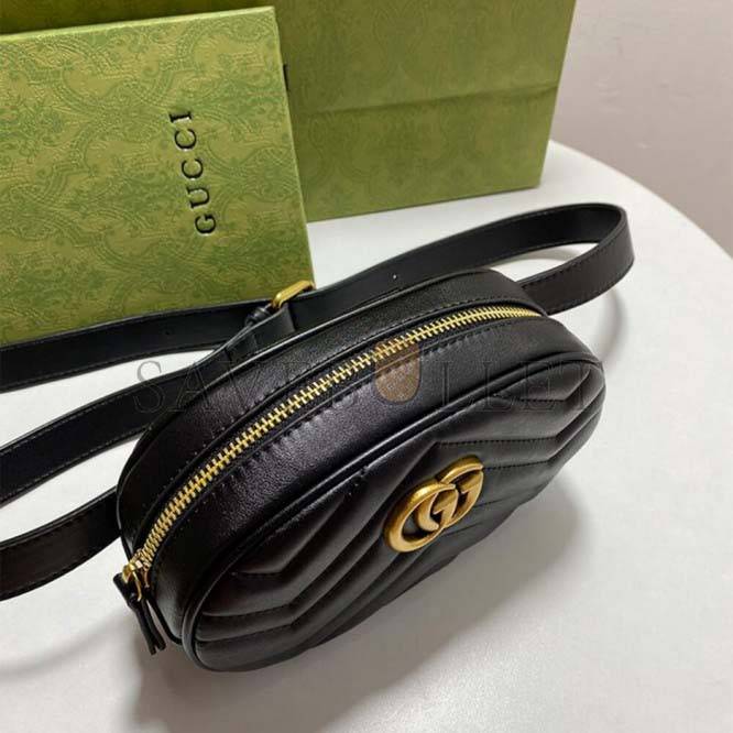 GUCCI MARMONT QUILTED LEATHER BELT BAG 476434 (18*11*5cm) GUCCI MARMONT QUILTED LEATHER BELT BAG 476434 (18*11*5cm)